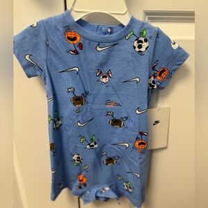 NIKE (TWO) baby onesie bodysuit bundle of two: 3 months and 3-6 months blue NWT
